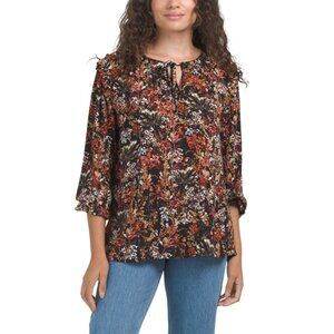 GRAND AND GREEN multi Peasant Tie Shirt
